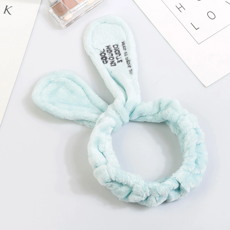 Fashion Soft Cosmetic Shower Iron Wire Elastic Headband SPA Bow Knot Makeup Plush Hairbands