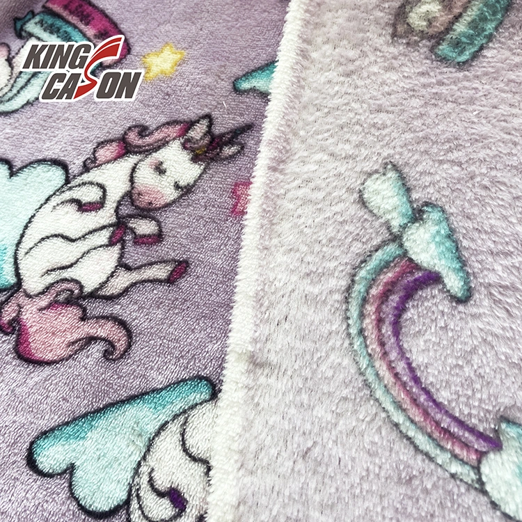 Kingcason Hello Kitty Unicorn Printing Double Faced Flannel Fleece Fabric for Blankets