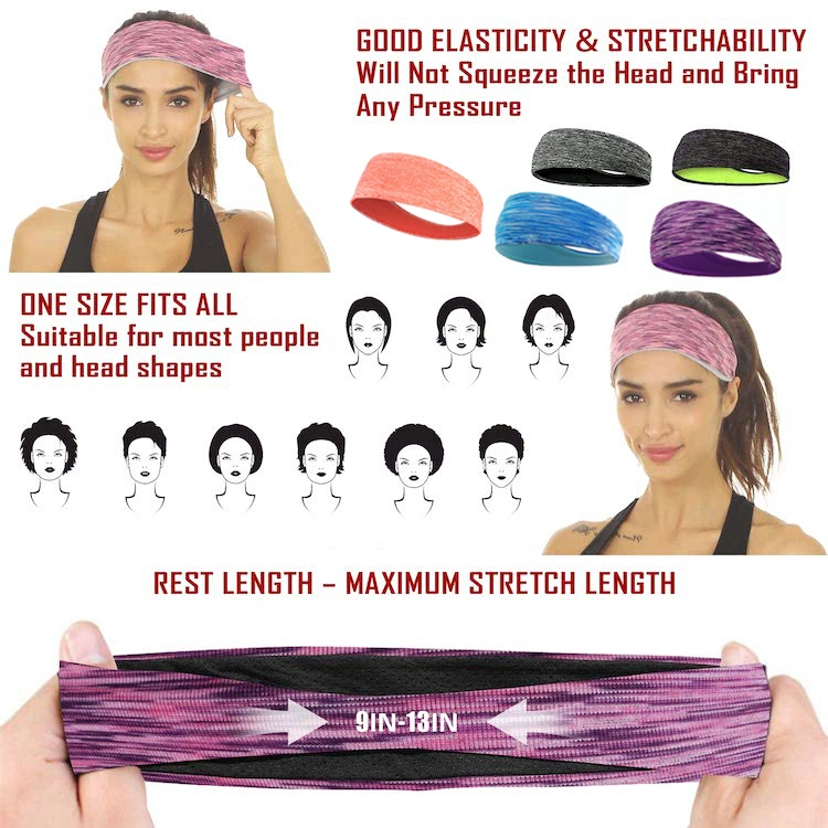 New Designer Sublimation 2 Layer Patterned Soft Stretchy Sports Head Bands for Women, Ladies, Girls Make up Face Wash SPA Hair Band