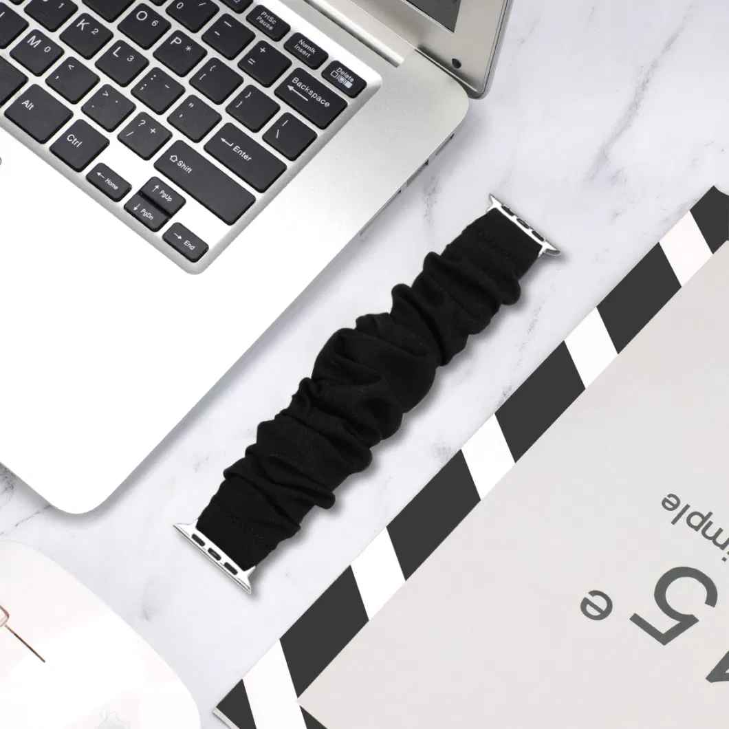 Multi Color Ladies Hair Elasticity Watchband Bracelet Nylon Loop Band for iWatch Strap Bracelet 6 5 4 Watch Accessories