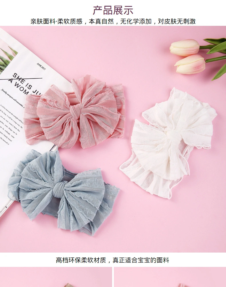 Hair Soft Silk Headband Hair Band Bow Flower Hoe Soft -Free Baby Sweatband Wrist Band Fashion Infant Knitted Headband