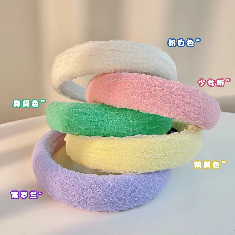 Girls 7 Colors Broadside Yarn Hairbands Lady Sweet Hair Hoop Headbands