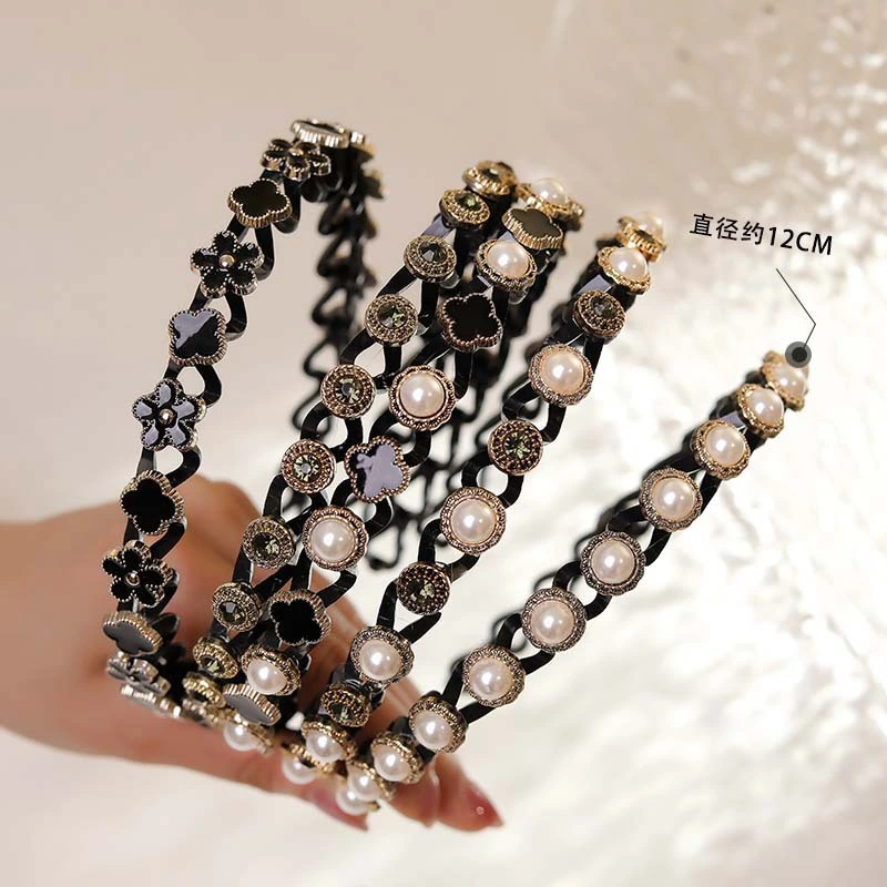 Wholesale New Women Fashion Hairband Hair Accessories Custom Stylish Crystal Stone Plastic Hair Band Headbands