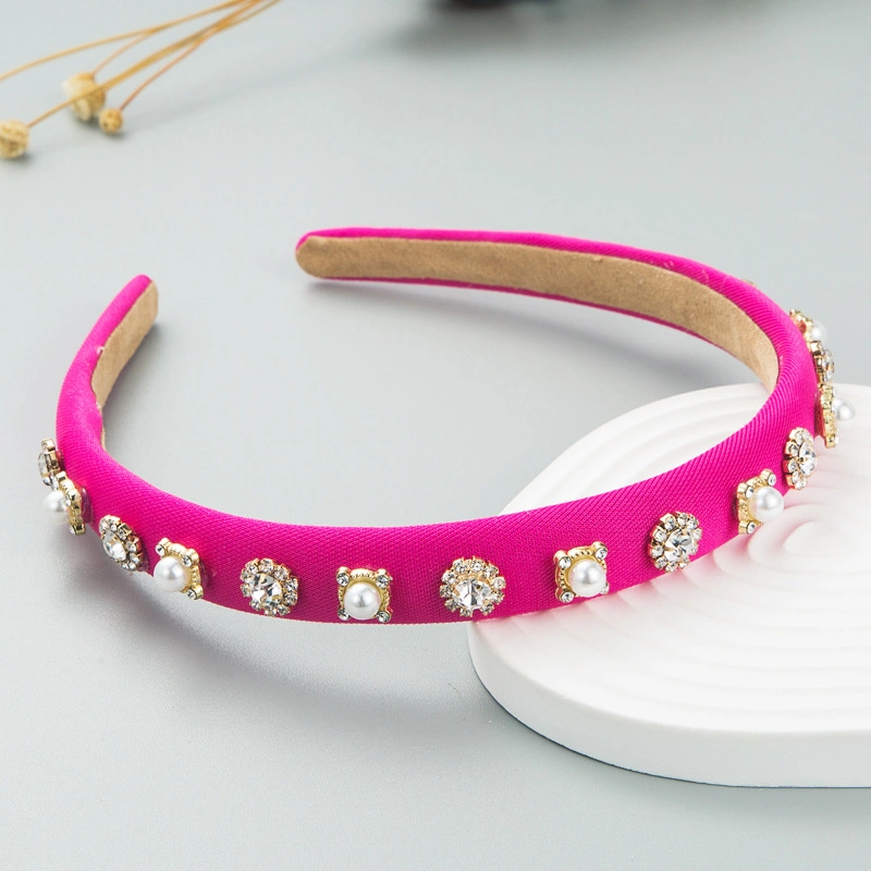 Fashion Sparkle Diamond Pearl Headband Korean Version of Bright Hairband