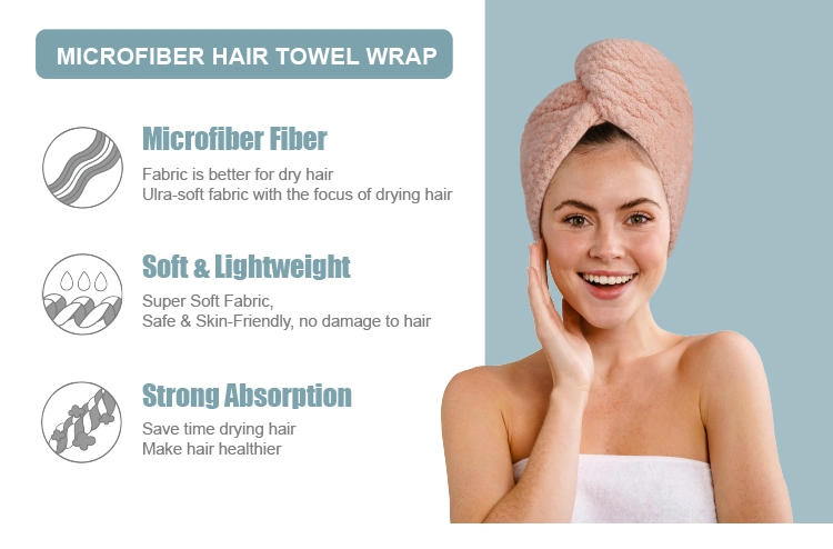 Quick Hair Drying Eco Friendly Material Microfiber Hair Towel Wrap Turban