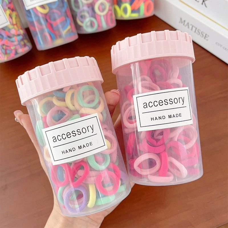 100PCS/Bottle Colorful Mini Elastic Children&prime;s Hair Rubber Band