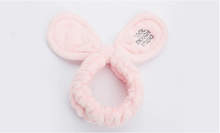 Coral Fleece Makeup Bow Elastic Soft Headband for Women Wash Face Lady Bath Makeup Hair Band