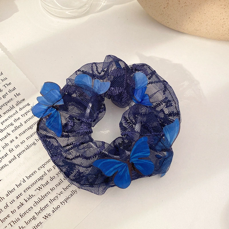 Butterfly Korean Silk Hair Scrunchies Fancy Colorful Simple Hair Bands