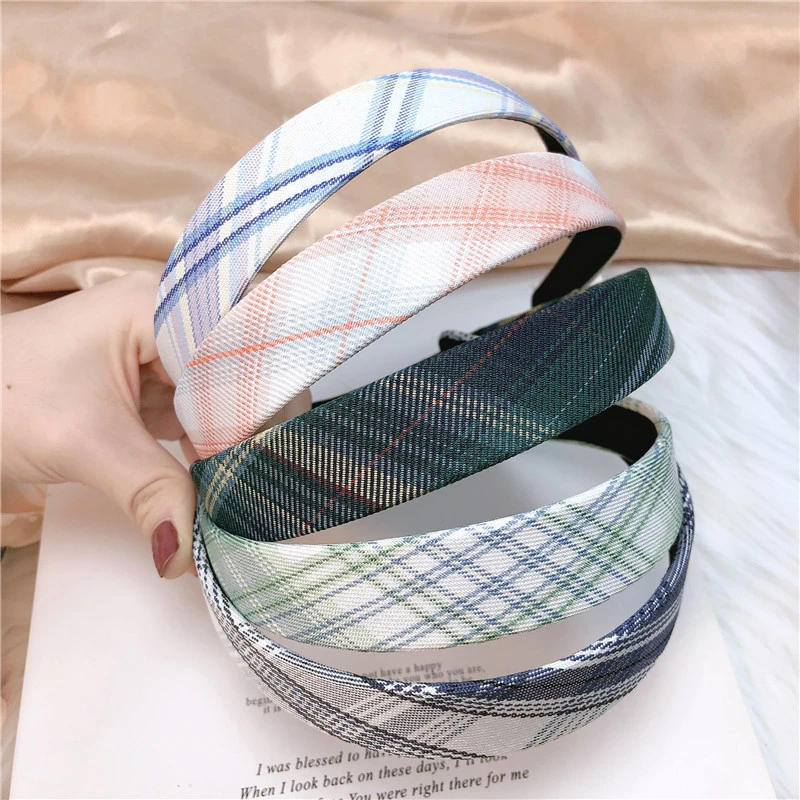 Plaid High Quality Wholesale Hairbands for Women