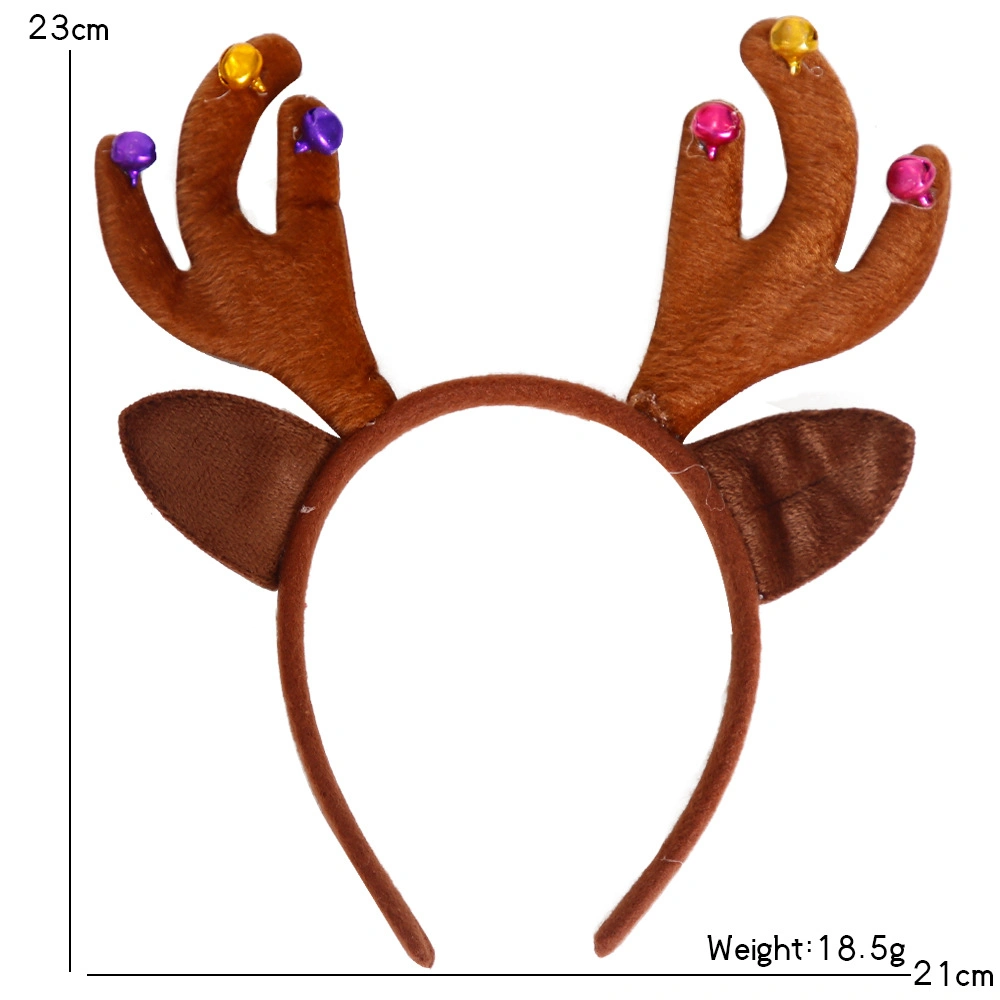 Christmas Headbands Elk Antlers Five-Star Headbands Christmas Decorations Children&prime;s Plastic Headbands Party Decorations