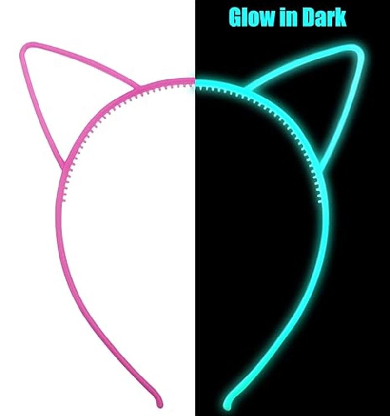 Plastic Cat Ear Headbands for Girls Glow in The Dark