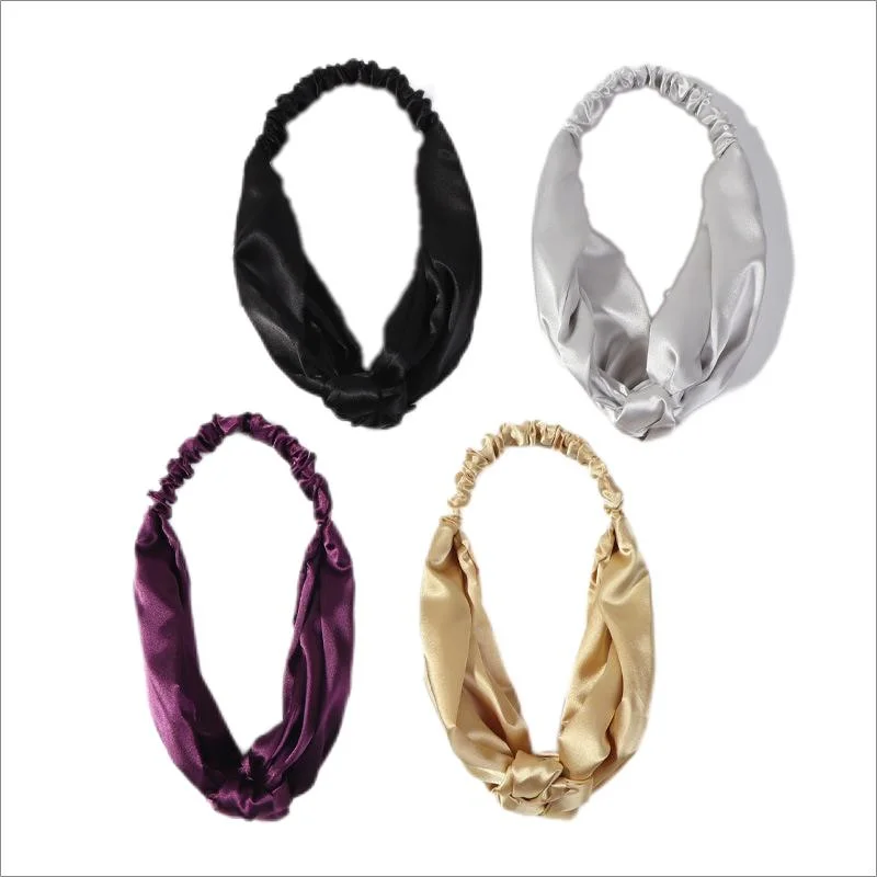 Non Slip Wide Brimmed Solid Color Ribbon Elastic Headbands Hair Ties