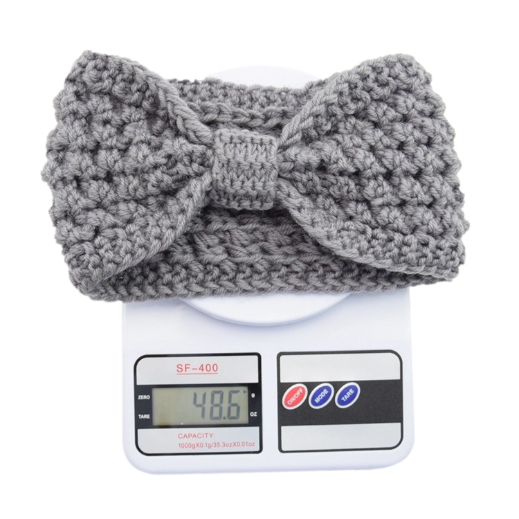 Popular Pineapple Bubble Bow Headband Hand-Knitted Wool Hair Band Women&prime;s Knitting Woolen Headband Winter Warm Ear Knit Headband