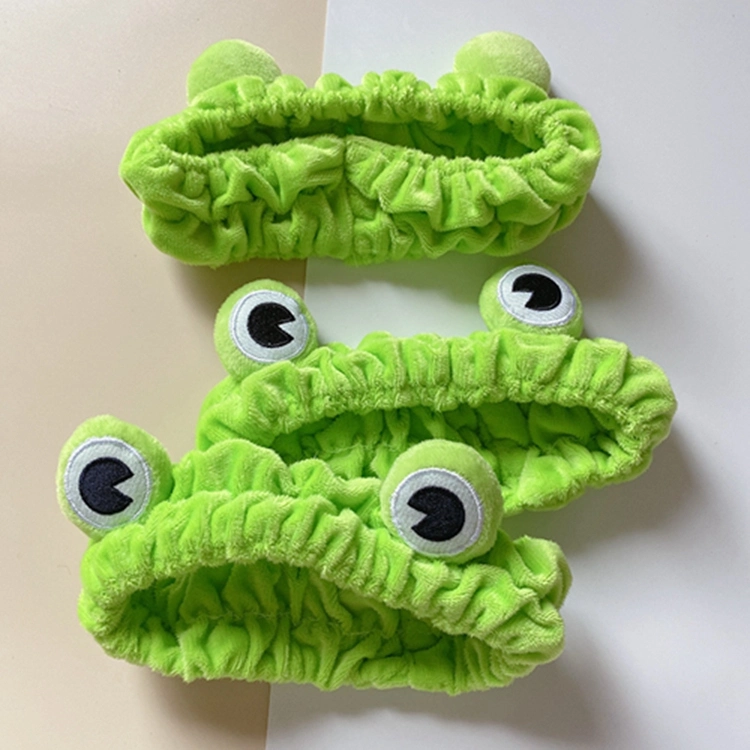 Girl SPA Yoga Beauty Green Funny Cute Frog Headband Elastic Beauty Headband