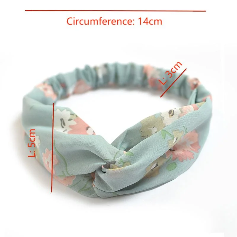 Wholesale Korean Women Fashion Hair Accessories Chiffon Hairband Elastic Bandana Headwrap