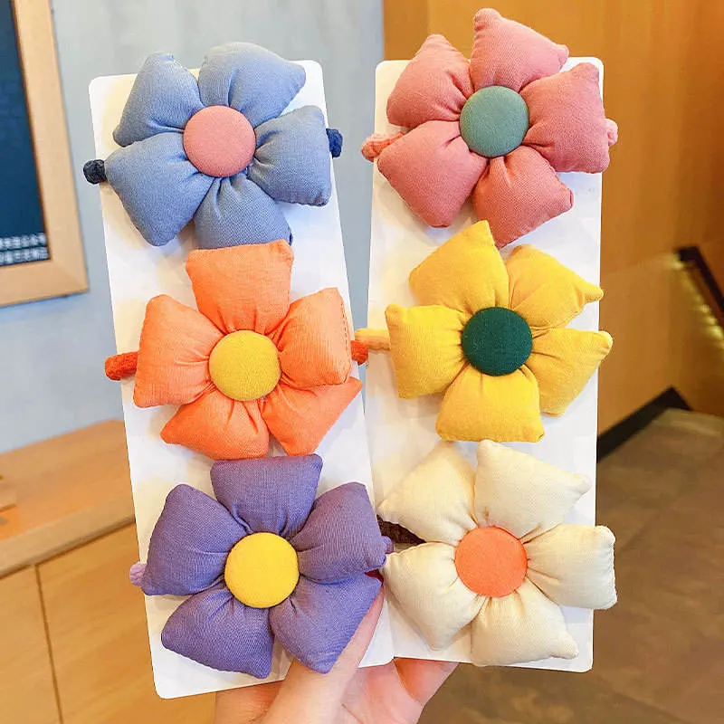 Wholesale Kids Sunflower Cute Hair Accessories Flower Elastic Hair Tie