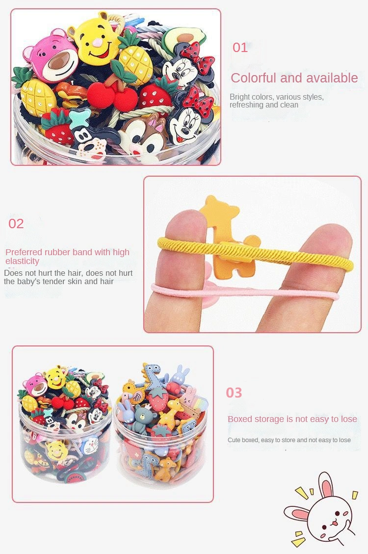 Fashion Cartoon Hair Loop Cute Animal Fruit Sun Flower Protect Hair Rubber Band