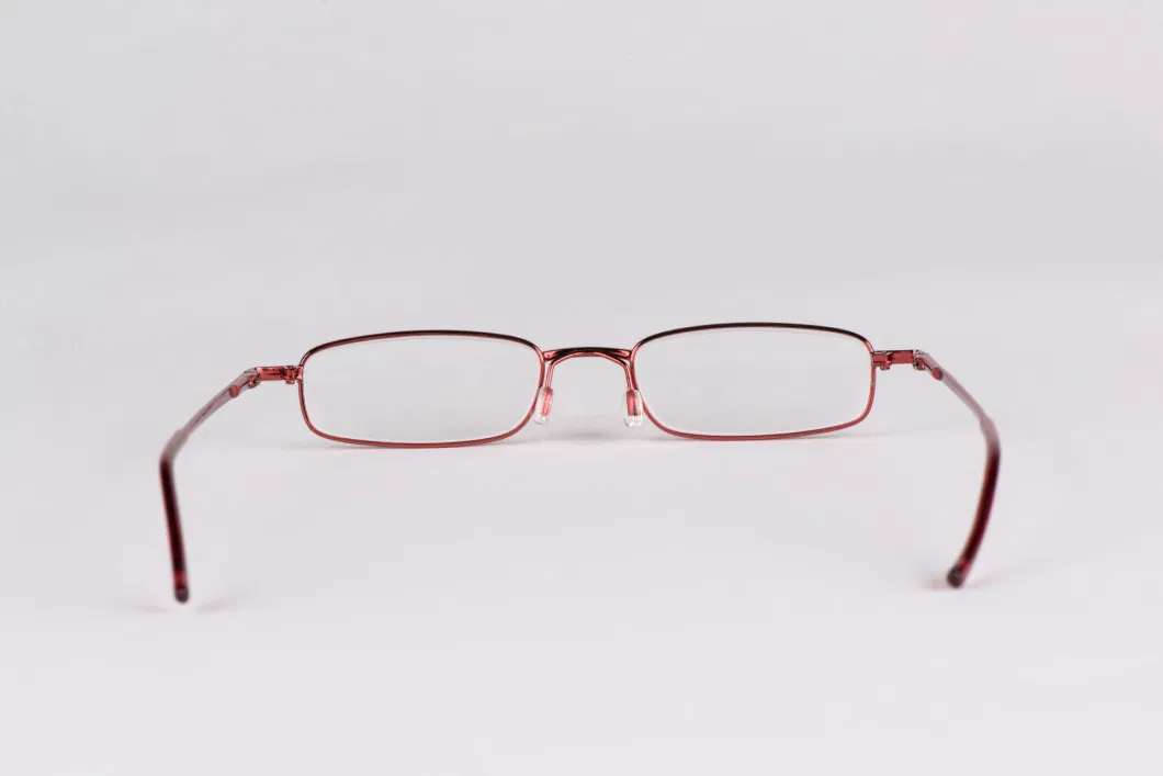 High Quality Metal Slim Frame Reading Glasses with Display Stand Slim Tube Case