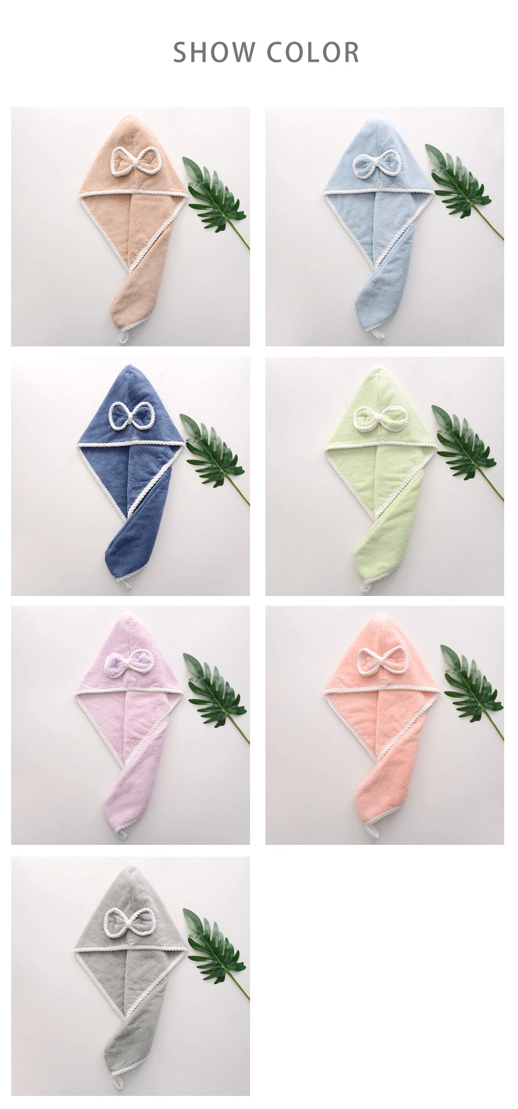 Wholesale Bow Microfiber Hair Towel Durable Hair Turban Towel