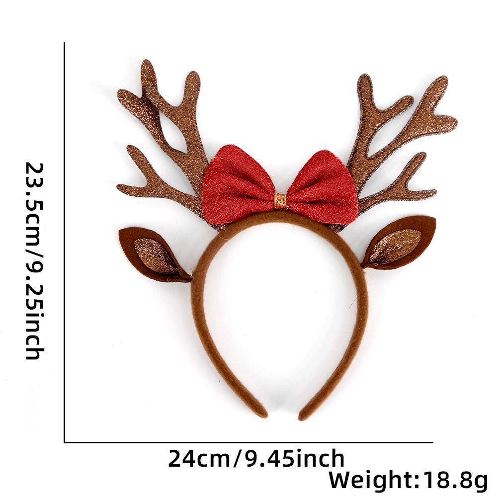 Antler Headdress Cute Hair Card Glitter Headband on Christmas Day