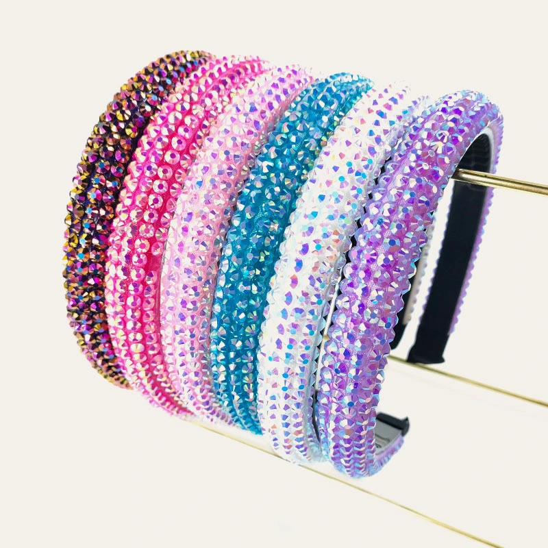 Ea129 with Girl Bling Wholesale Headbands Rhinestone White Rainbow Vendor Luxury Crystal Diamond Women Baroque Sponge Headband