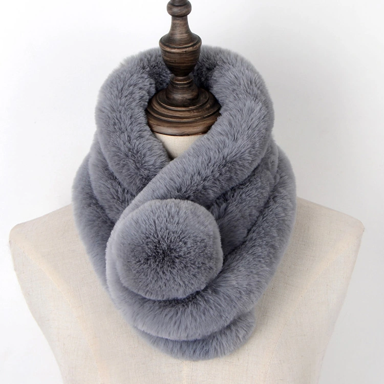 New Fashion Short Hair Soft Warm Winter Faux Rabbit Fur Scarf for Women Scarf