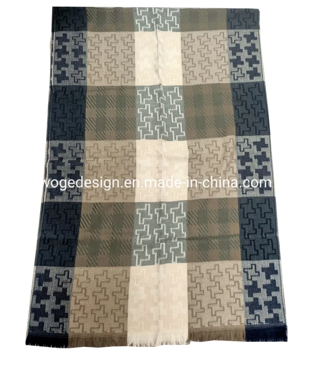 New Stylish High Quality Factory Winter Ladies Jacquard Plaid Shawl Cashmere Muffler