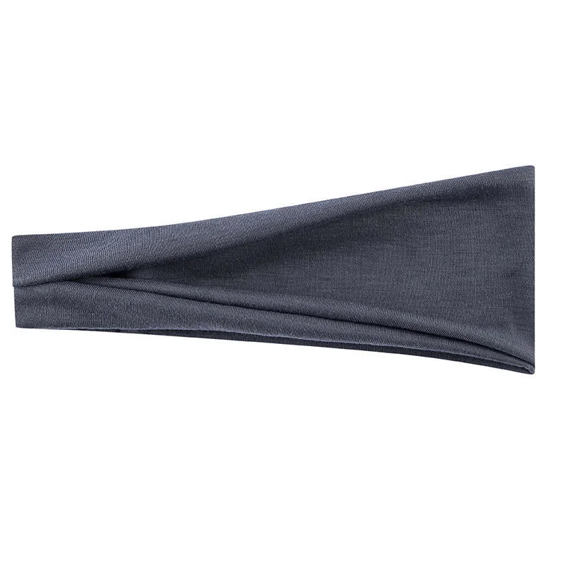 New Fashion Sports Hair Band Yoga Sweat-Absorbing Men&prime;s Running Fitness Headband Elastic Cotton Headband Solid Color Hair Band