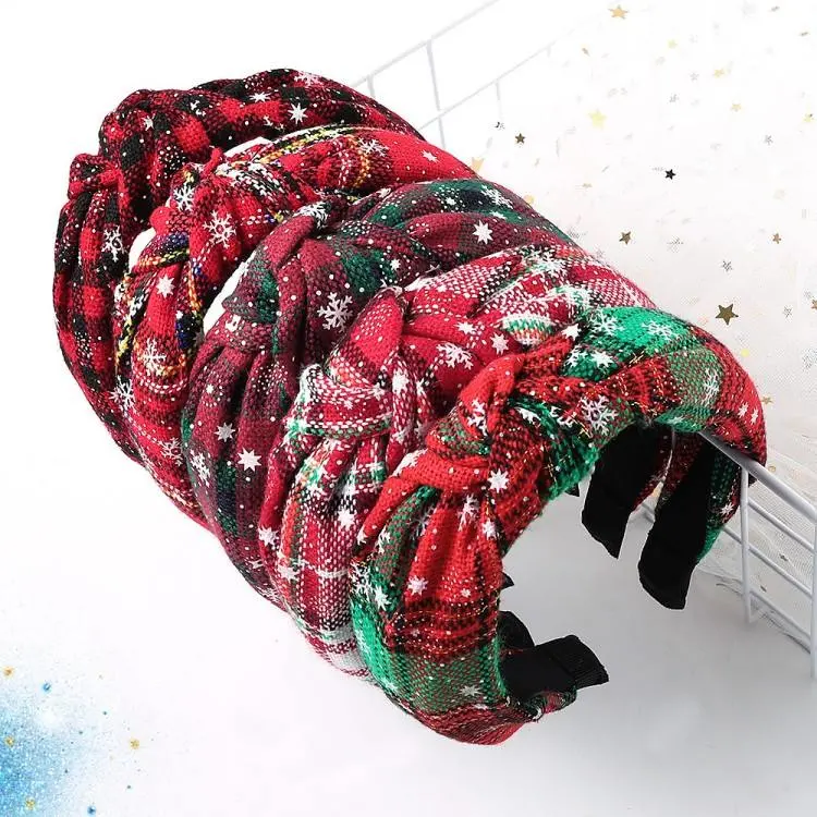 Winter Cloth Width Hair Band Christmas Party Hair Accessories Bowknot Christmas Headband for Women