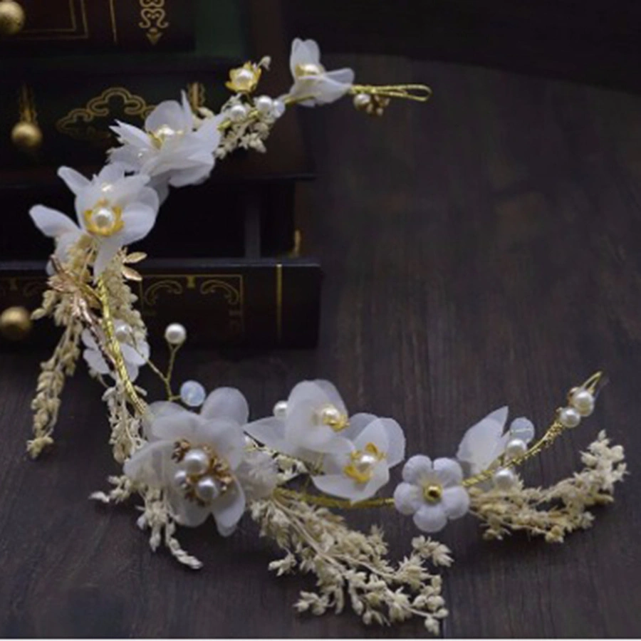 Bride Wedding Star Dried Flower Tied Hair Hoop Headband