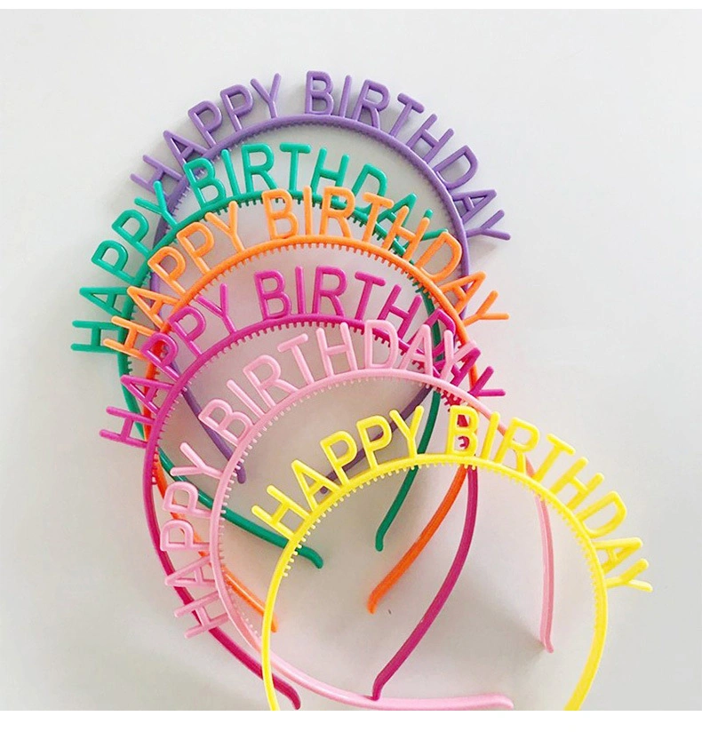 Korean-Style Colorful Happy Birthday Headband for Birthday Party Decoration