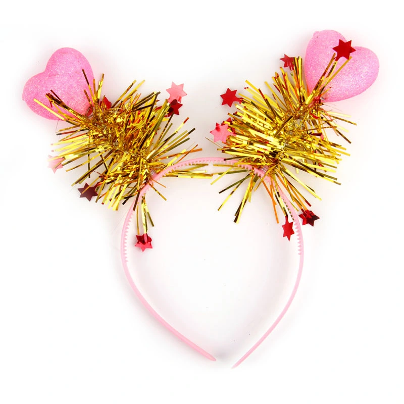 Valentine&prime; S Day Red Love Party Sequined Headband Peach Heart Headband