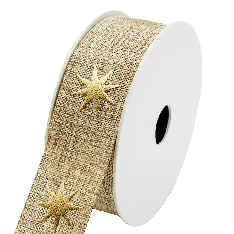 Star Pattern Hot Stamping Printing Fabric Ribbon for DIY Hair Accessories Gifts