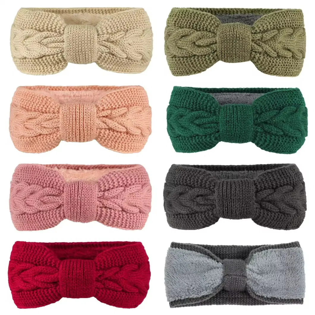 Hairband Winter Plus Velvet Wool Knitted Headband Sports Headband High Quality Elastic Headwrap Keep Warm Hair Accessories