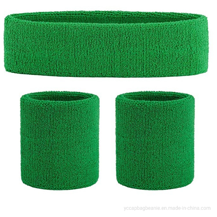 Custom 100%Cotton Sports Sweat Soft Wristband Headband