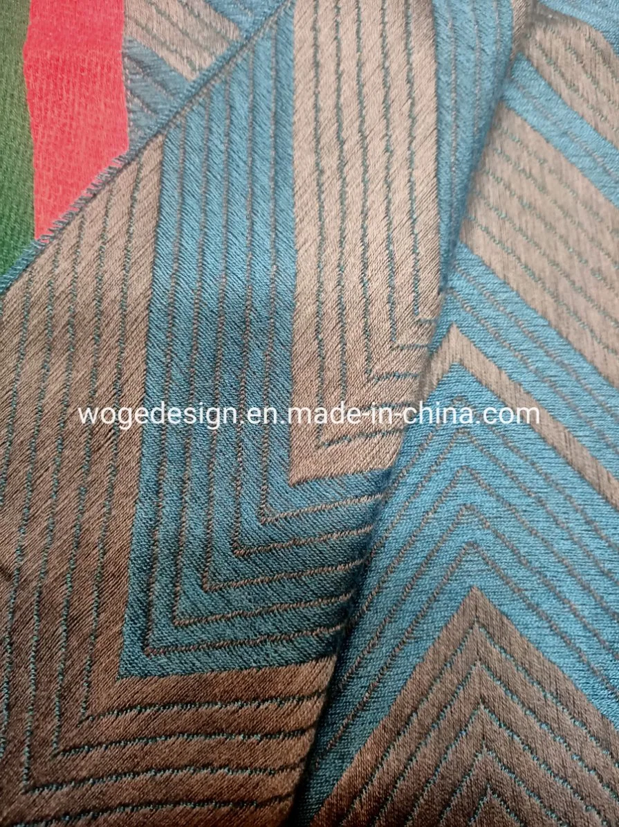 New Designer European Style Modern Jacquard Zigzag Geometrical Long Winter Shawl