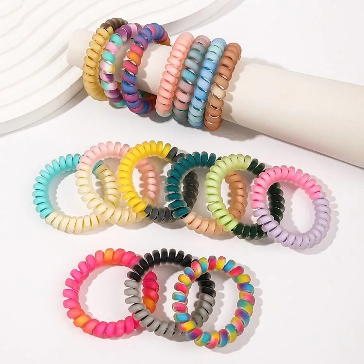 Telephone Wire Spiral Coil Hair Ties Elastic Hair Bands