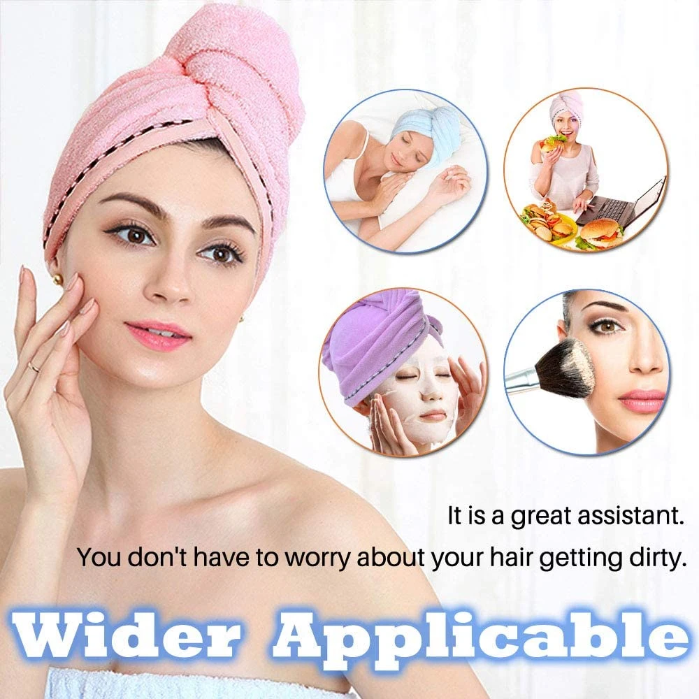 Custom Logo Wholesale Quick Drying Turban Microfiber Hair Wrap Drying Towel for Girl Women