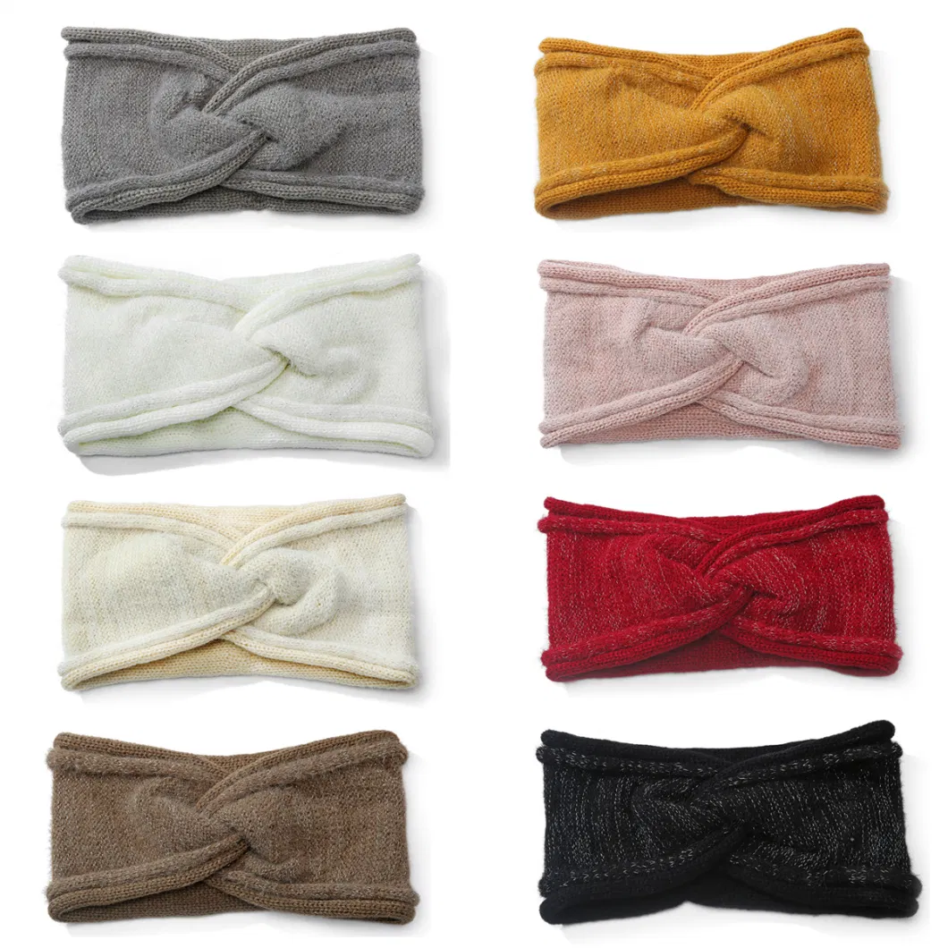 Cross-Border Popular Cross Ladies Wind Spot Warm Knitted Headband