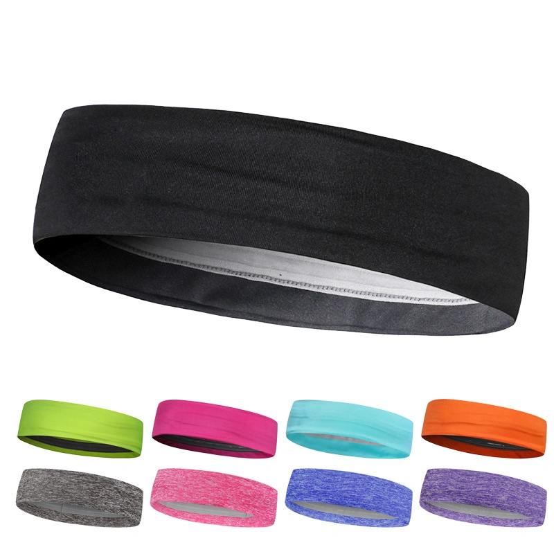 Compression Soft Plain Grey Basketball Stectchy Polyester Spandex Fitness Headbands