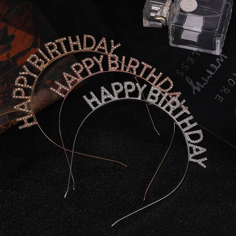 European and American Party Women&prime; S Hair Accessories Letter Happy Birthday Headband