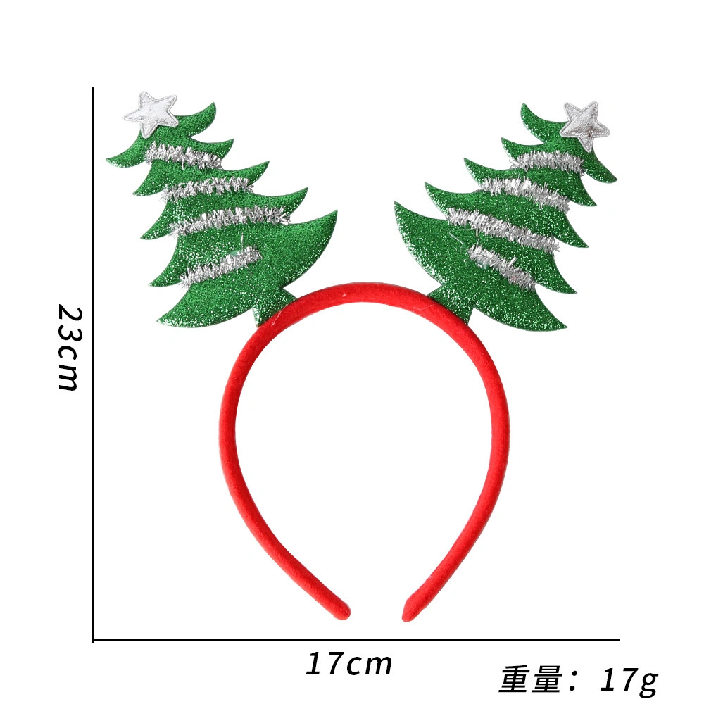 Christmas Headbands Elk Antlers Five-Star Headbands Christmas Decorations Children&prime;s Plastic Headbands Party Decorations