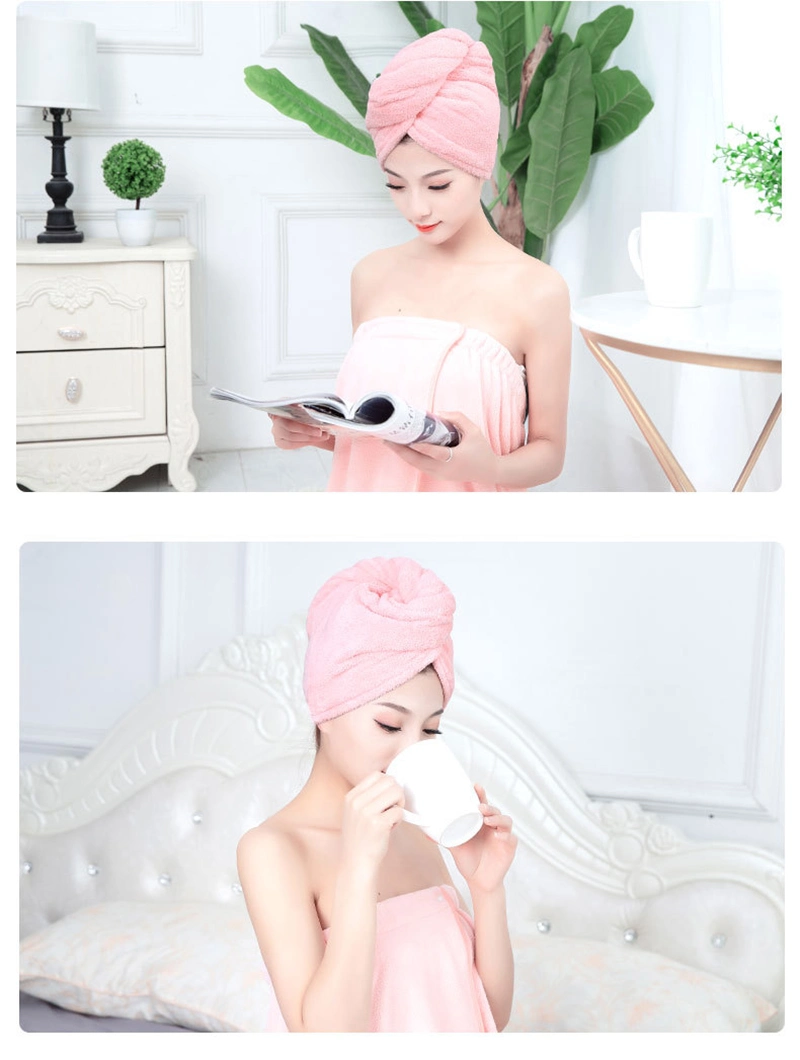 Coral Fleece Hair Towel Wrap Turban for Curly Hair