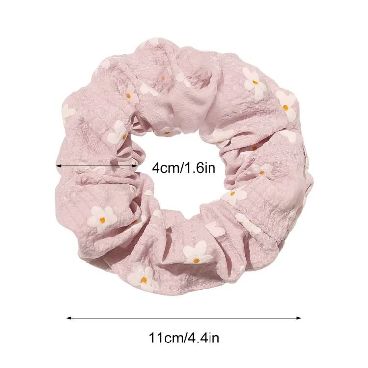 Korean Style Preppy Fabric Puff Small Flower Large Intestine Hair Ring Simple Elastic Headband