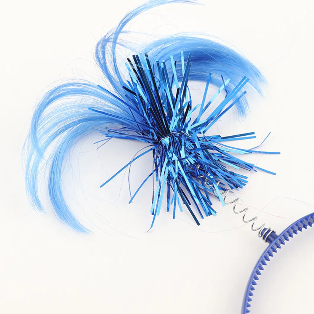 Feathers Party Accessory Blue Ponytail Headband for Costume School Festivals