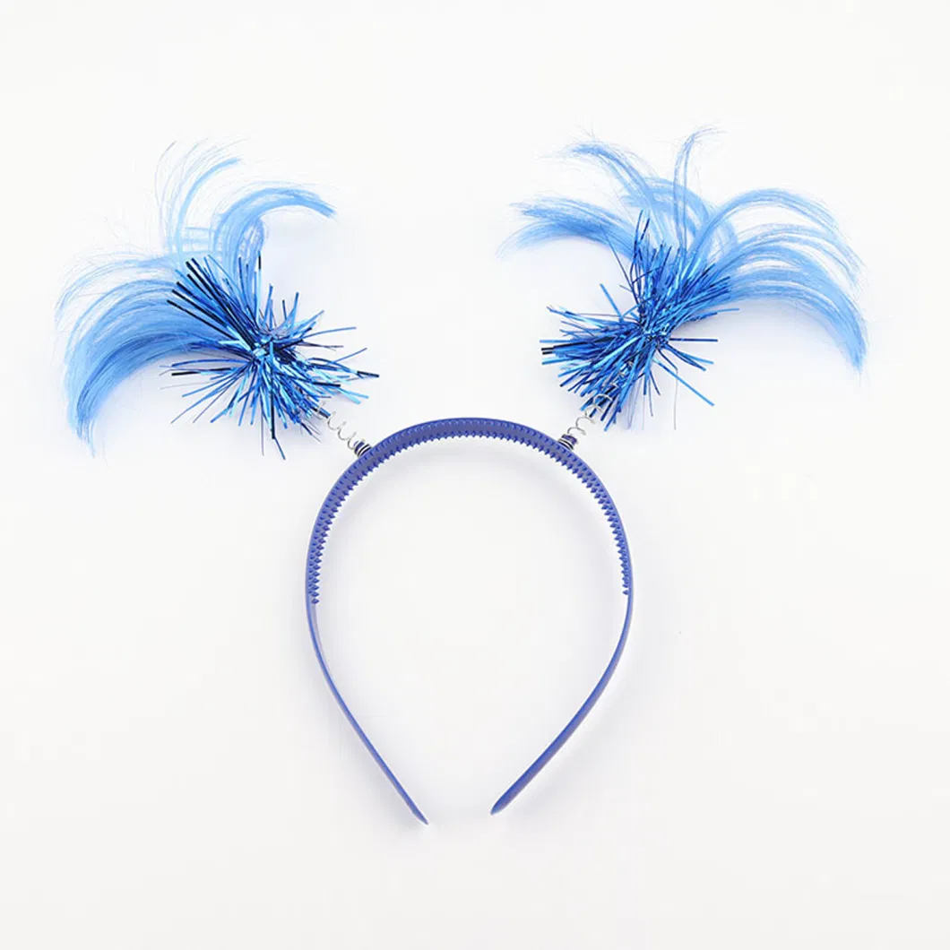 Feathers Party Accessory Blue Ponytail Headband for Costume School Festivals