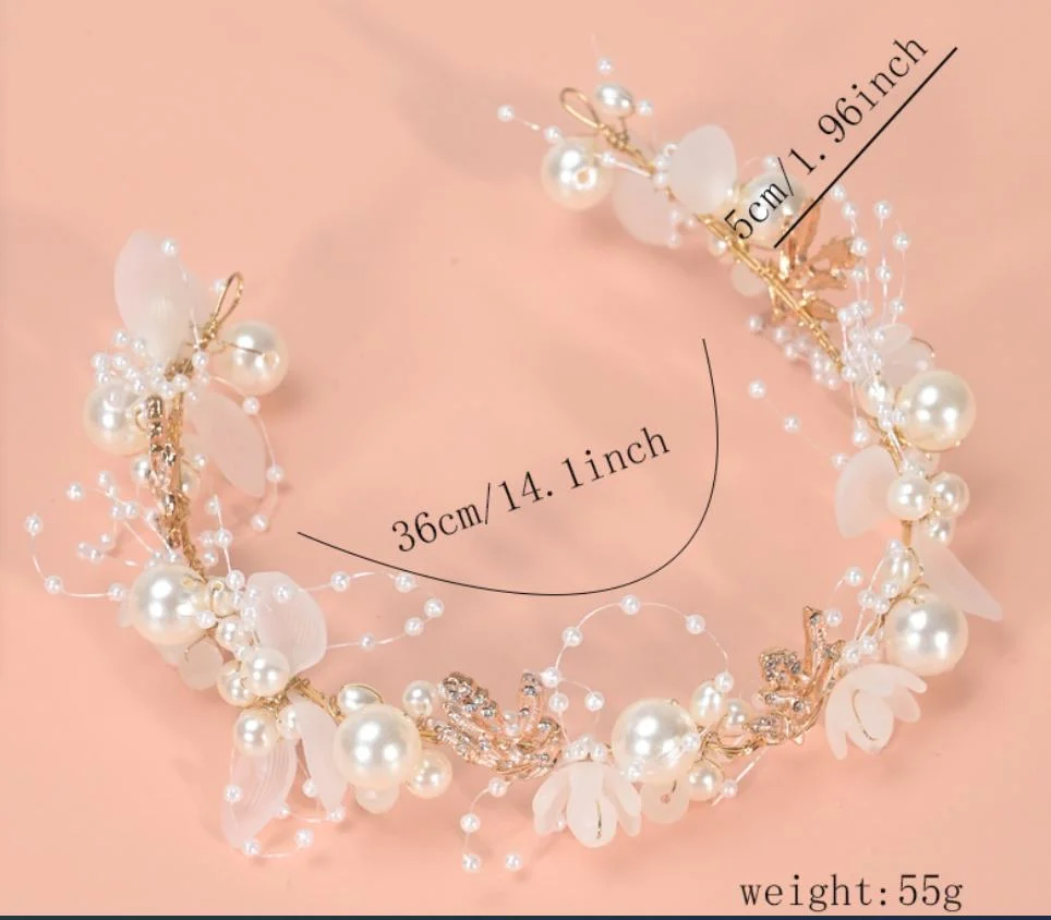 Pearl Hair Vine Headband for Flower Gilr. Bridal Wedding Pearl Hair Vine