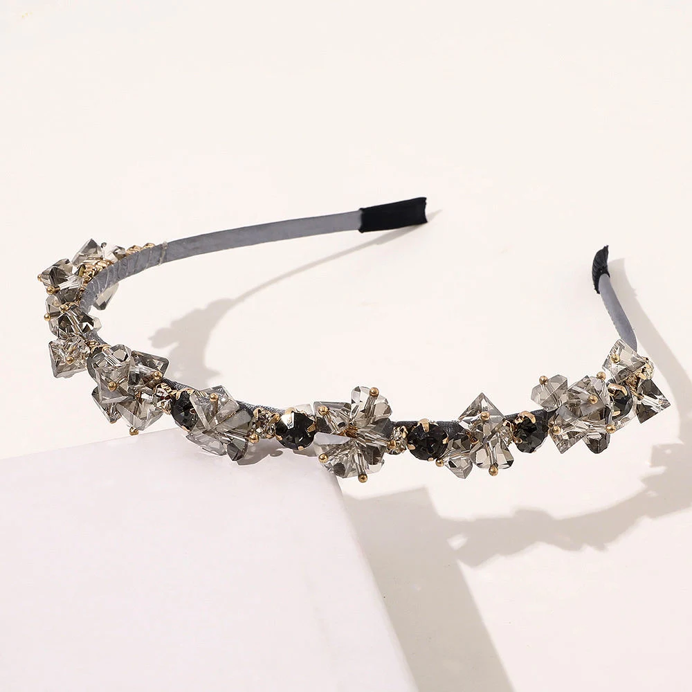 Korean Light Luxury Rhinestone French Elegant Bling Alloy Crystal Headbands