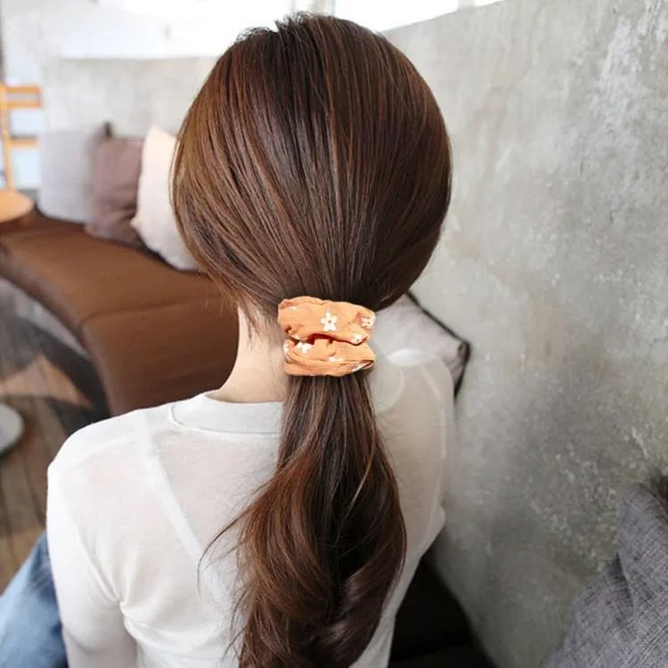 Korean Style Preppy Fabric Puff Small Flower Large Intestine Hair Ring Simple Elastic Headband