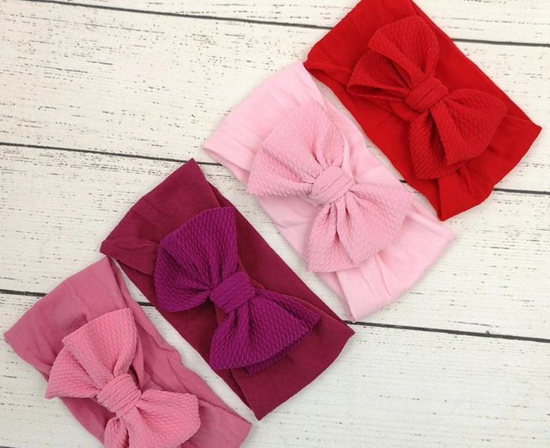 New Cute Bow Super Soft Sports Baby Knit Elastic Headband for Baby